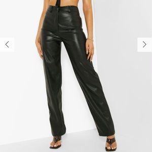 NWOT WIDE LEG FAUX LEATHER PANTS